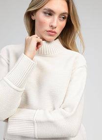 Maglione oversize in maglia calda écru
