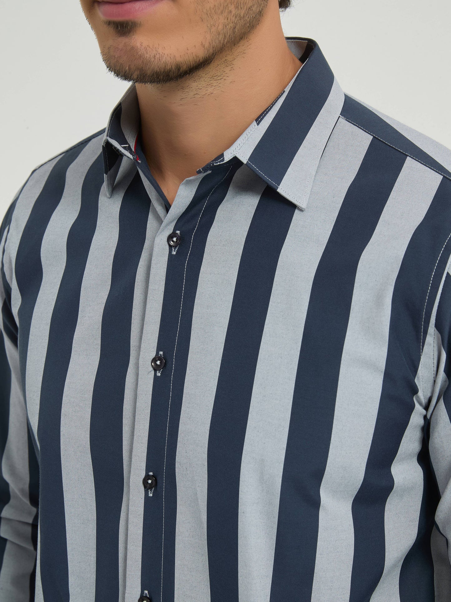 Camicia a righe comfort blu navy