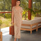 Abito midi in maglia melange