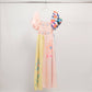 Abito lungo boho stampato con maniche a palloncino
