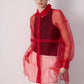 Camicia in organza rossa trasparente