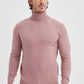 Maglione dolcevita effetto cashmere rosa antico