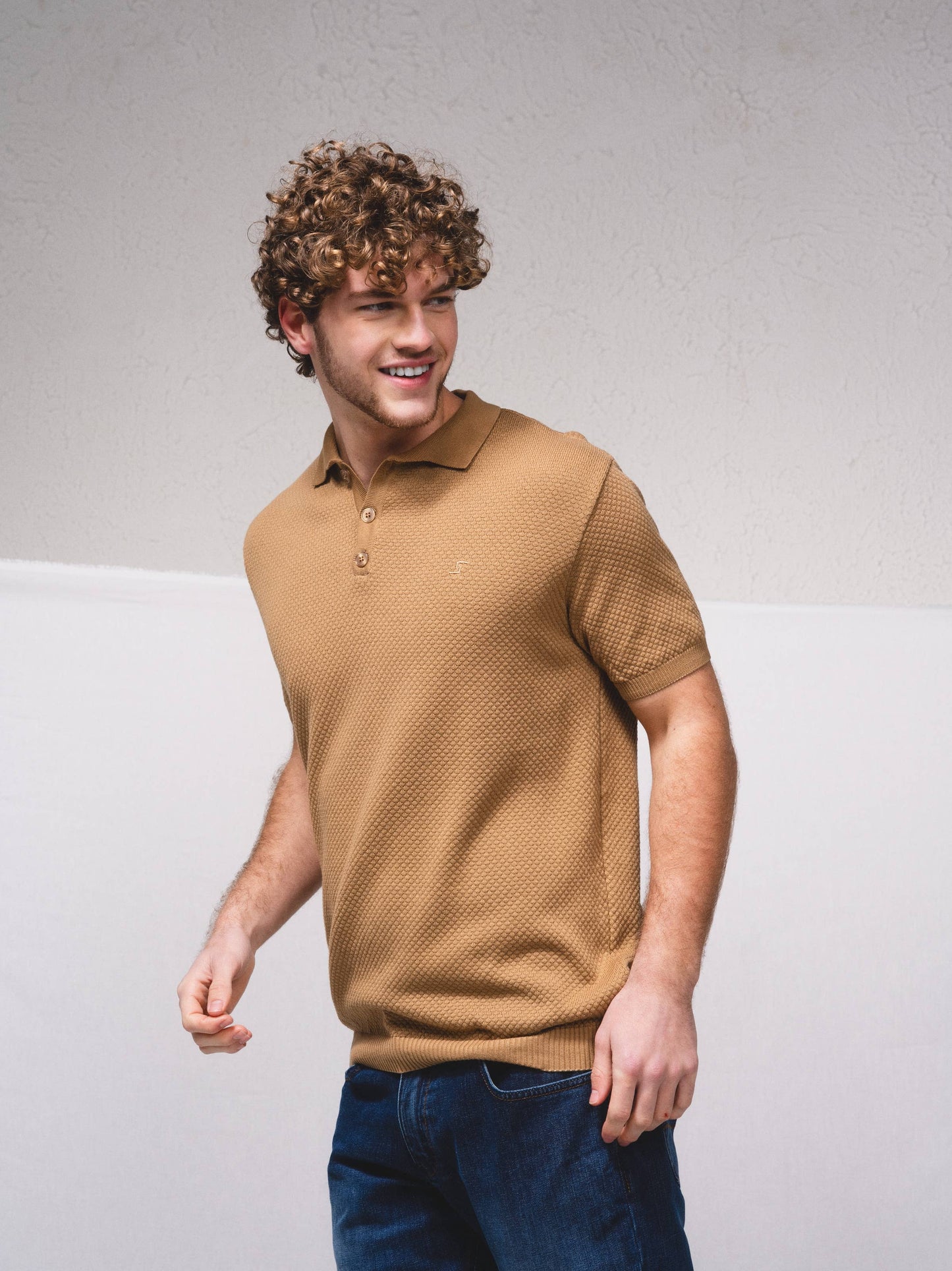 Polo in maglia di cotone a manica corta