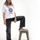 T-shirt unisex bianca con stampa Los Pollos Hermanos