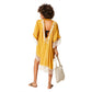 Kimono estivo giallo in cotone con frange