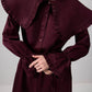 Abito camicia lungo con colletto ampio arricciato