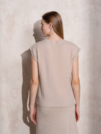 Gilet in maglia senza maniche con bottoni laterali