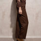 Pantaloni a pieghe a vita alta da donna