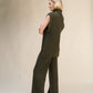 Pantaloni a gamba larga in misto cashmere tinta unita