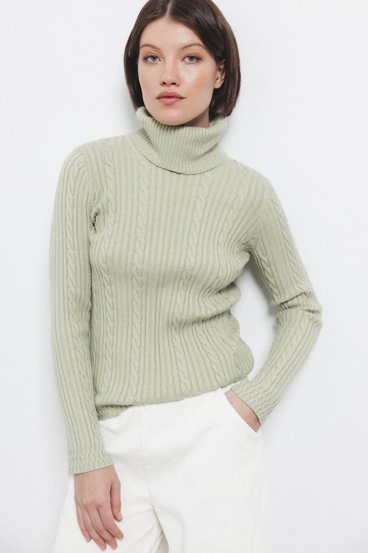 Maglione dolcevita a maglia strutturata