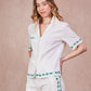 Blusa Timeon in cotone con bordi decorati