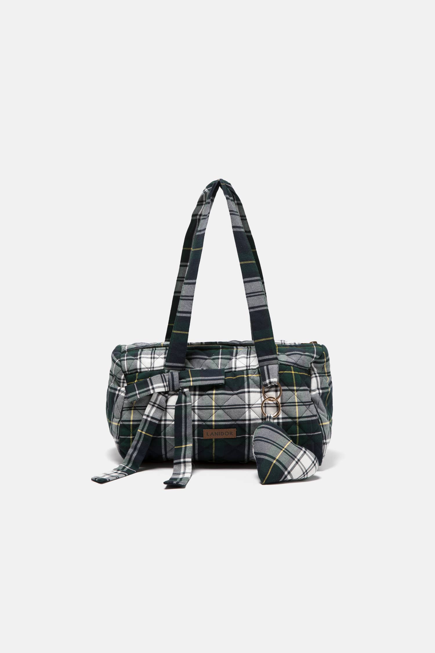 Borsa trapuntata tartan con zip