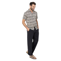 Camicia estiva uomo in voile di cotone a maniche corte