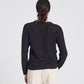 Cardigan Ella in cotone biologico a costine con bottoni, nero