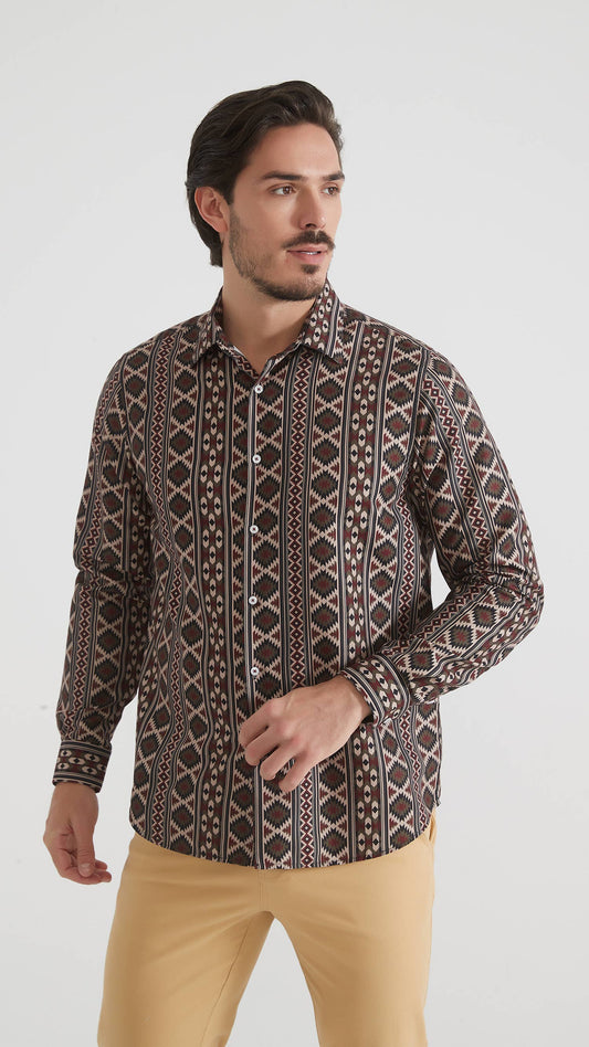 Camicia comfort a fantasia