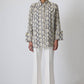 Camicia tunica oversize in cotone con stampa serpente