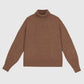 Maglione dolcevita cocooning marrone glacé