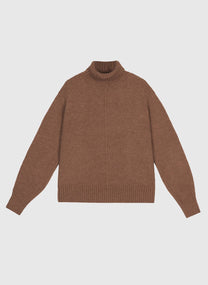 Maglione dolcevita cocooning marrone glacé