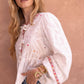 Camicia Servane ecru in voile di cotone con fiocchi