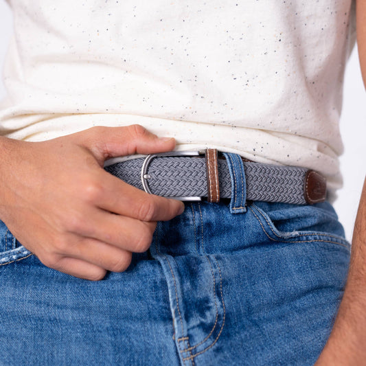 Cintura elasticizzata intrecciata grigio freddo