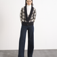Cardigan in maglia a quadri con bottoni