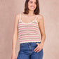 Top crochet NINON in cotone a righe