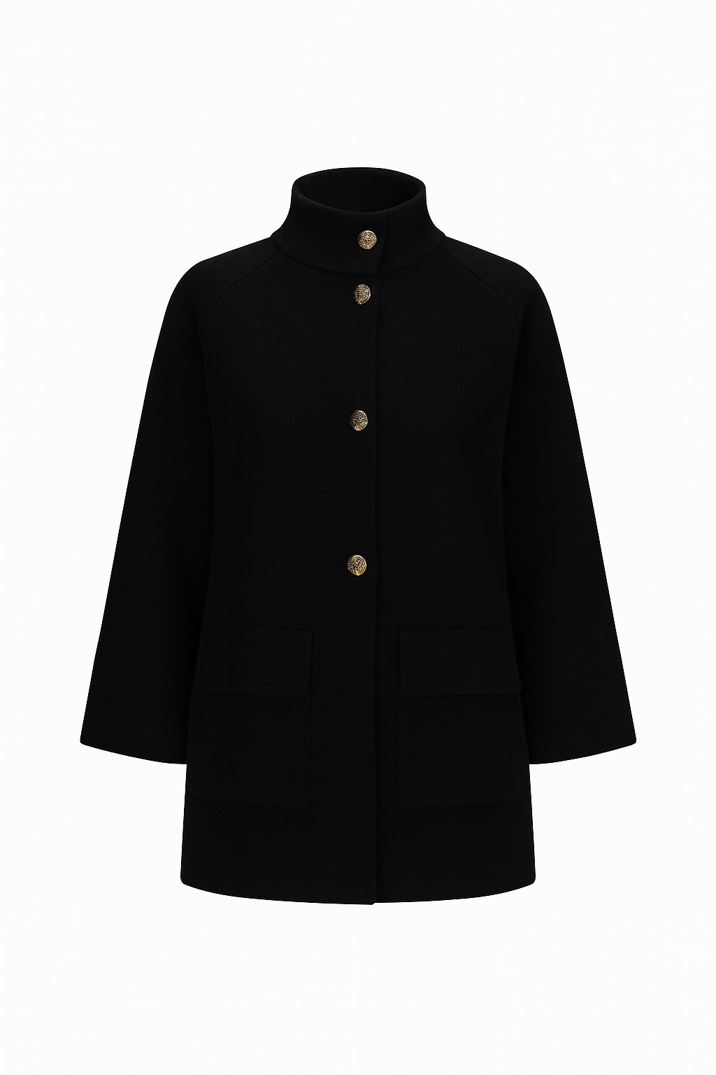 Cappotto strutturato in lana con collo alto