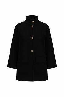 Cappotto strutturato in lana con collo alto