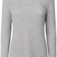Maglia a maniche lunghe a coste in cotone biologico Freja grigio melange chiaro
