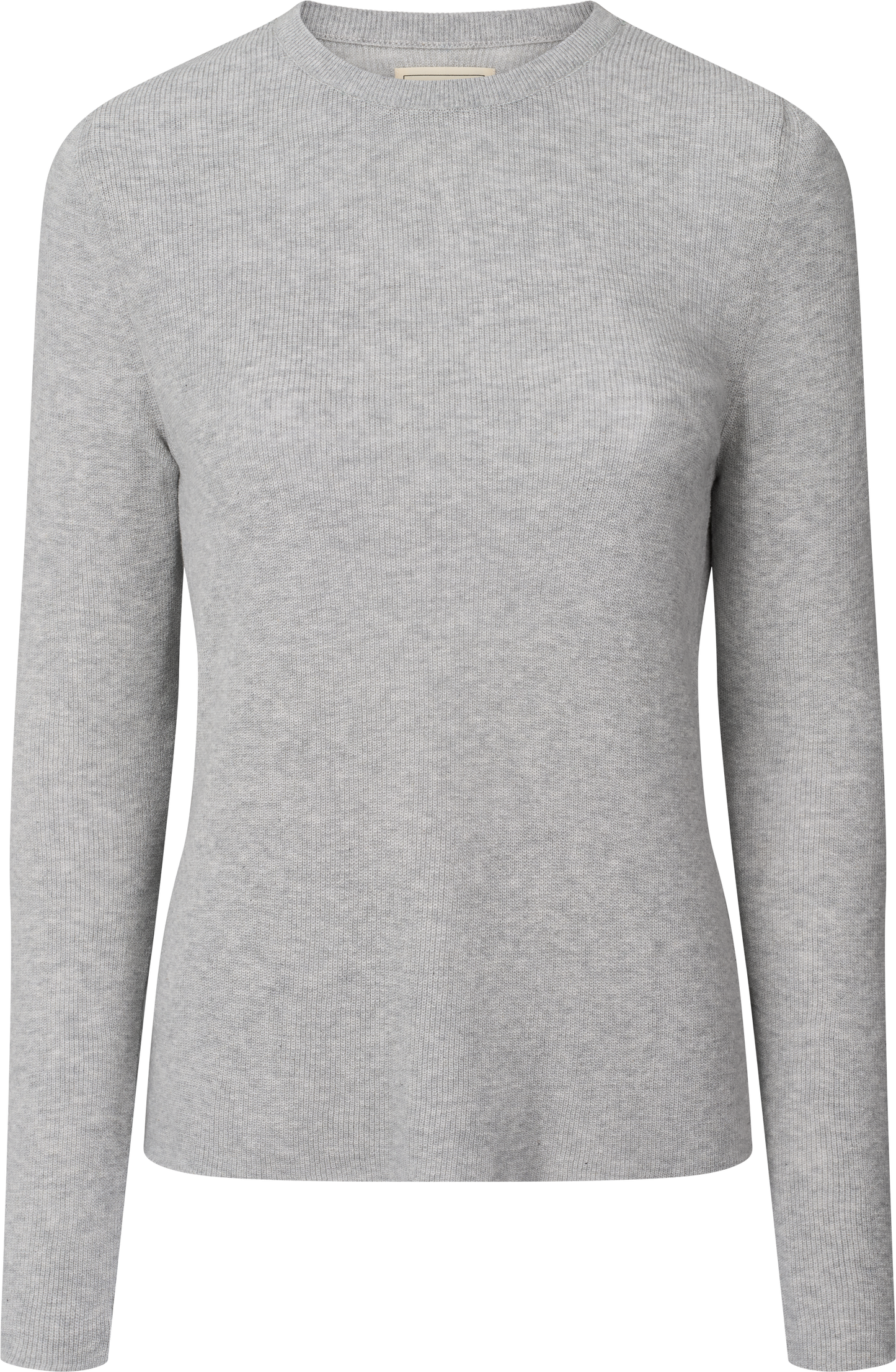 Maglia a maniche lunghe a coste in cotone biologico Freja grigio melange chiaro