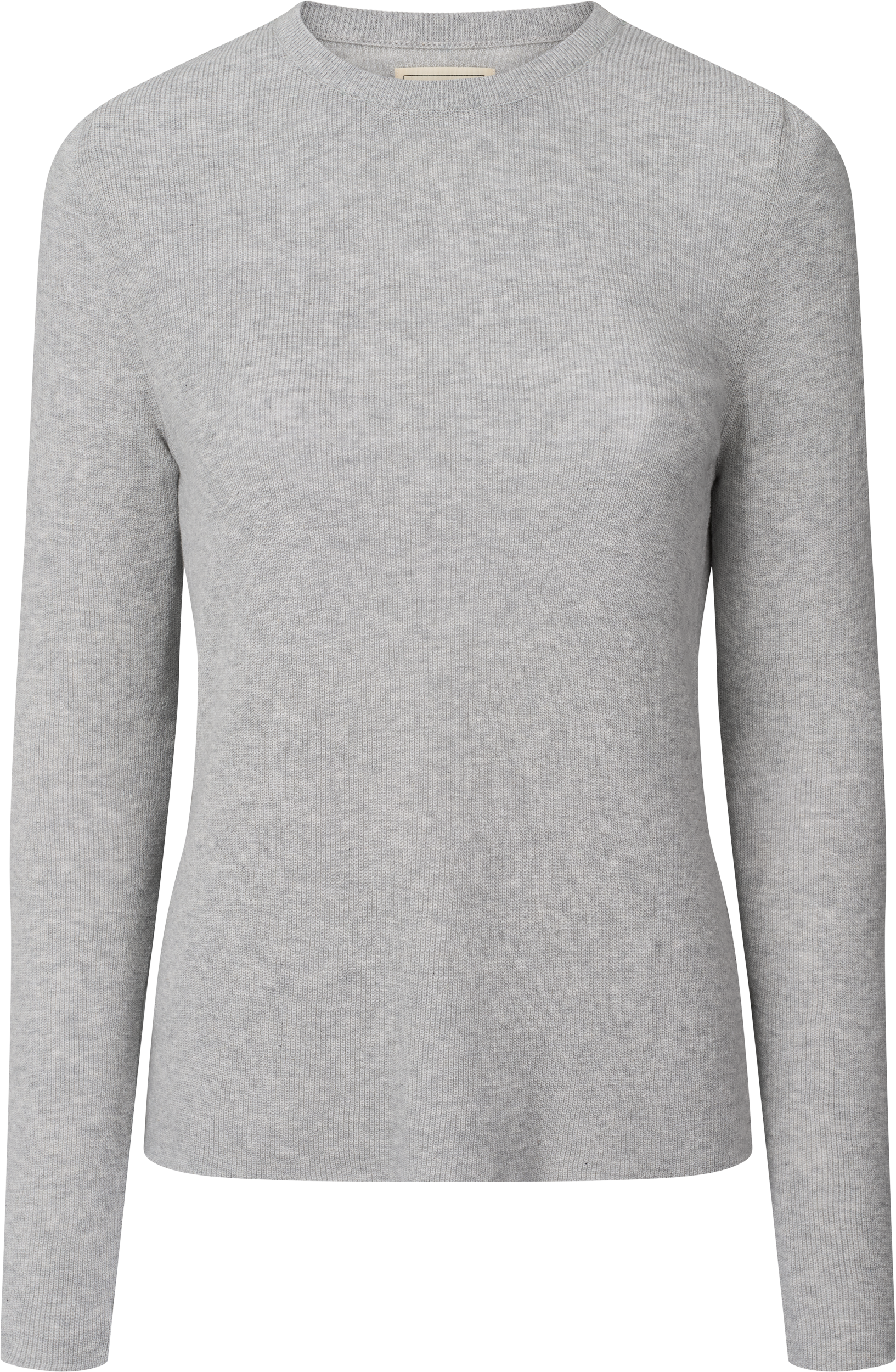 Maglia a maniche lunghe a coste in cotone biologico Freja grigio melange chiaro