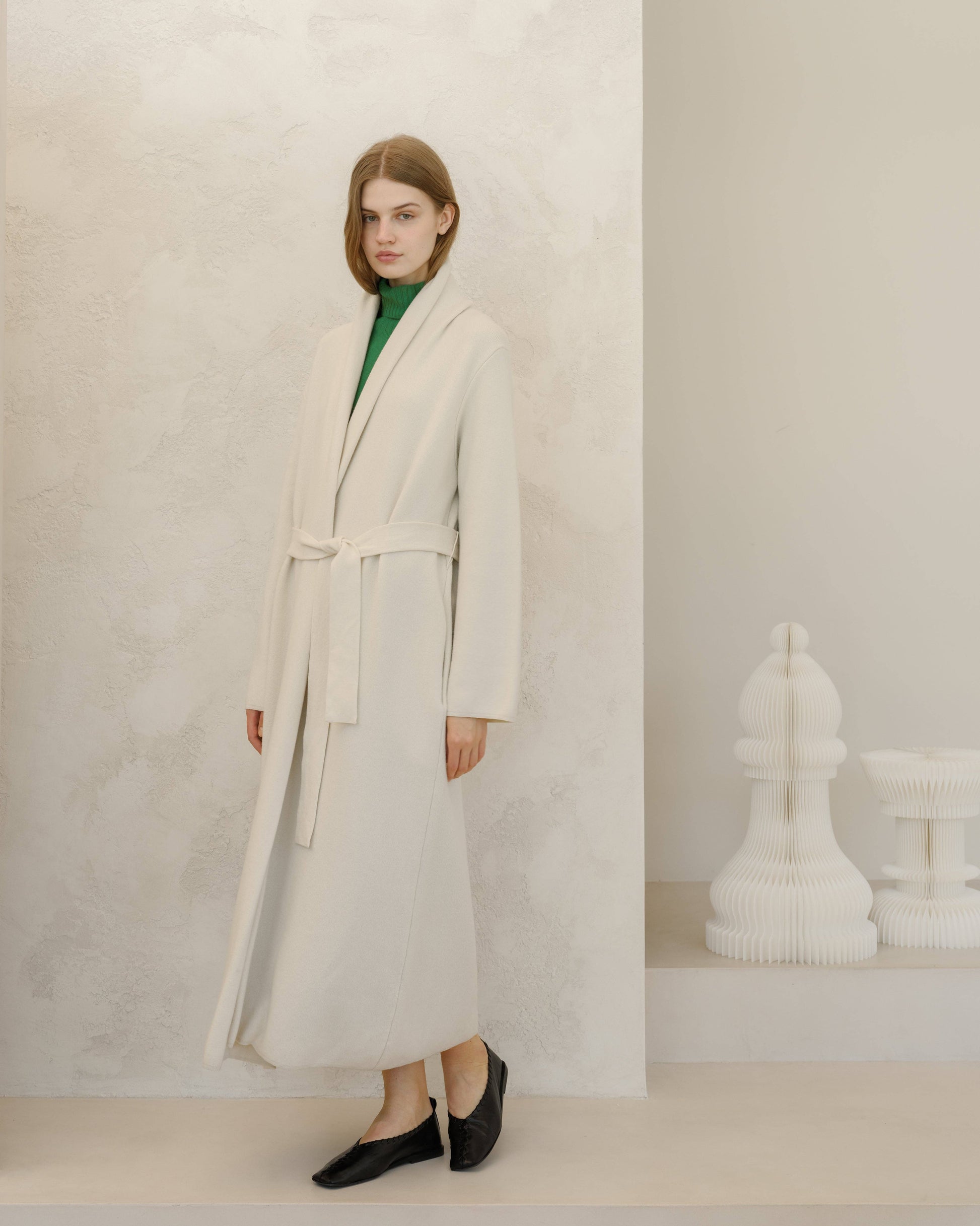 Cappotto maxi in misto cashmere con cintura