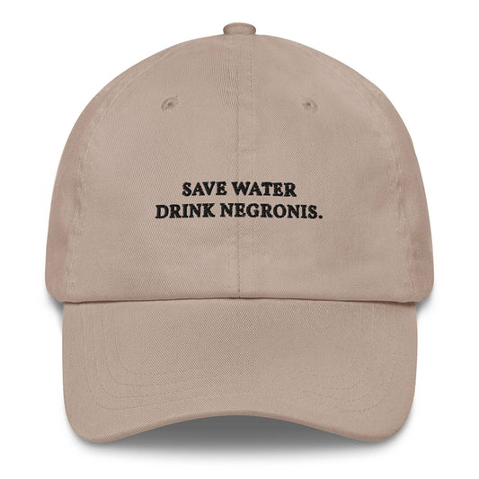 Cappellino baseball ricamato "Save Water Drink Negronis"