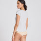 T-shirt donna in cotone biologico a costine grigio chiaro melange