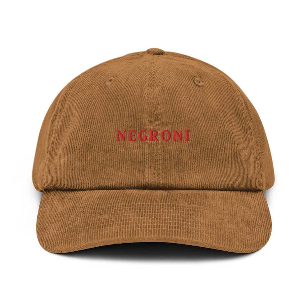 Cappello dad hat in velluto a coste ricamato Negroni