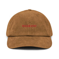 Cappello dad hat in velluto a coste ricamato Negroni