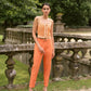 Pantaloni relaxed fit a vita alta