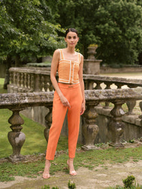 Pantaloni relaxed fit a vita alta