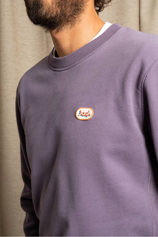 Felpa girocollo Cheers viola in cotone