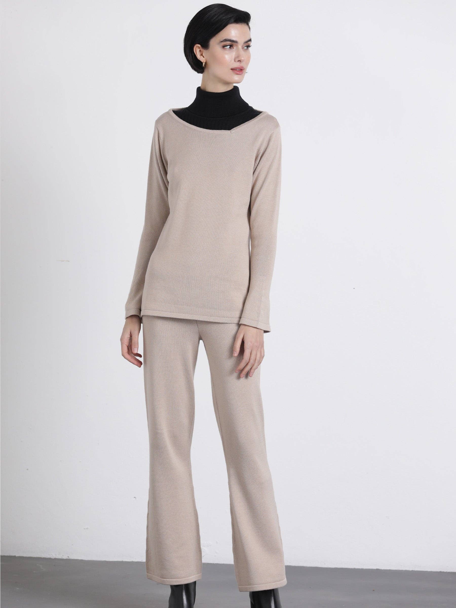 Maglia in Maglia con Scollo Laterale e Manica Lunga