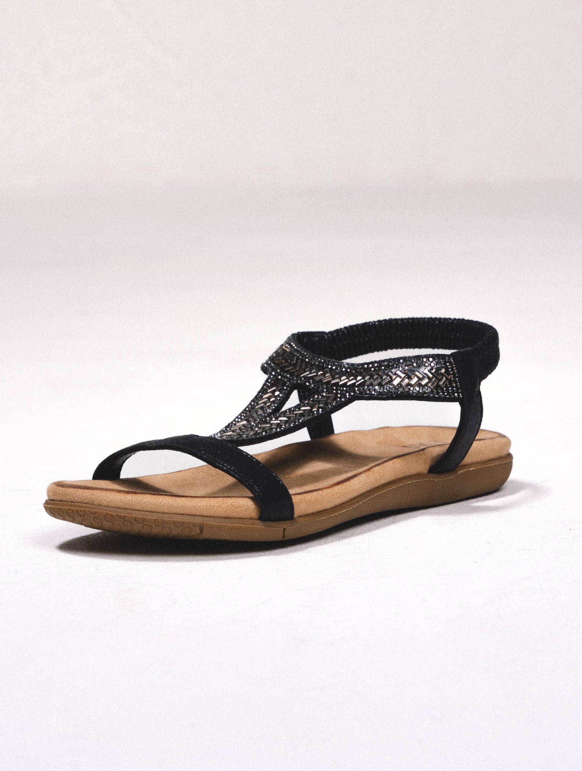Sandali flat scintillanti con cinturini