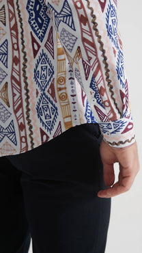 Camicia comfort a fantasia geometrica da uomo