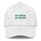 Cappellino da baseball unisex ricamato “No Crying on the Jet”