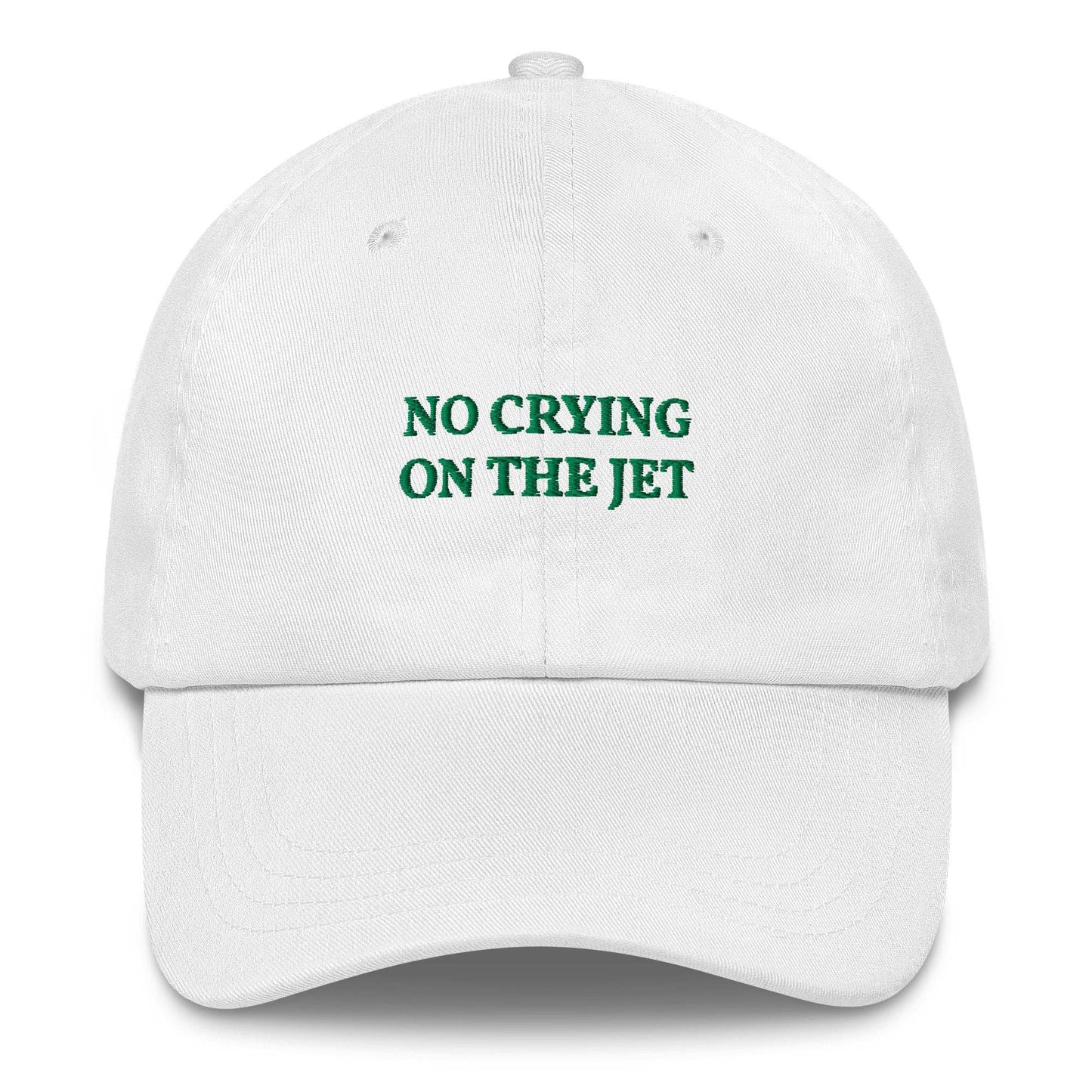Cappellino da baseball unisex ricamato “No Crying on the Jet”