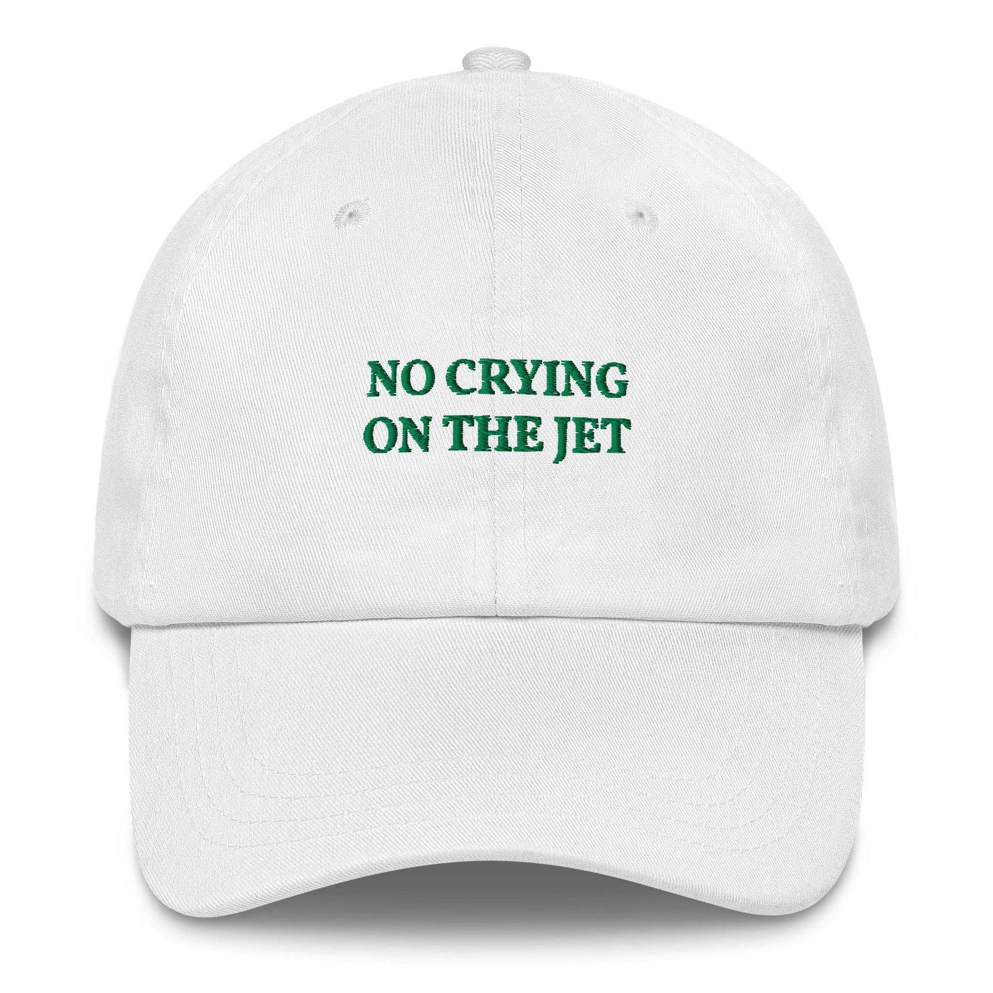 Cappellino da baseball unisex ricamato “No Crying on the Jet”