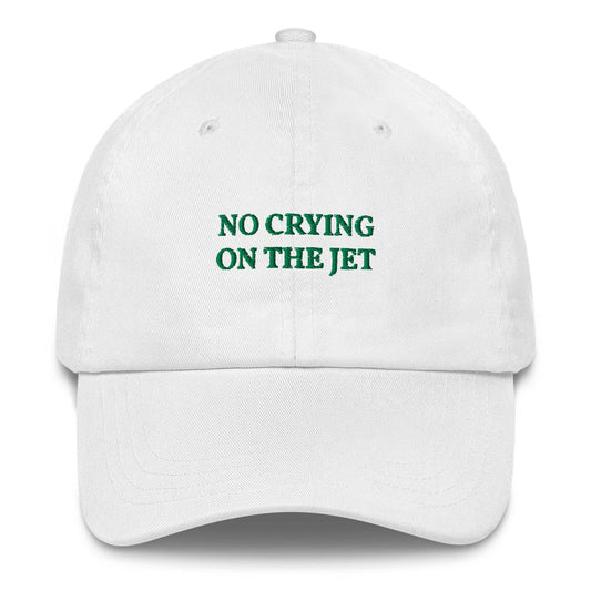 Cappellino da baseball unisex ricamato “No Crying on the Jet”