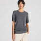 T-shirt in maglia Karen in cotone biologico grigio scuro mélange
