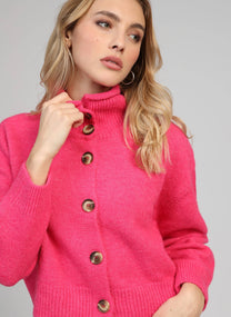 Cardigan corto candy con collo alto