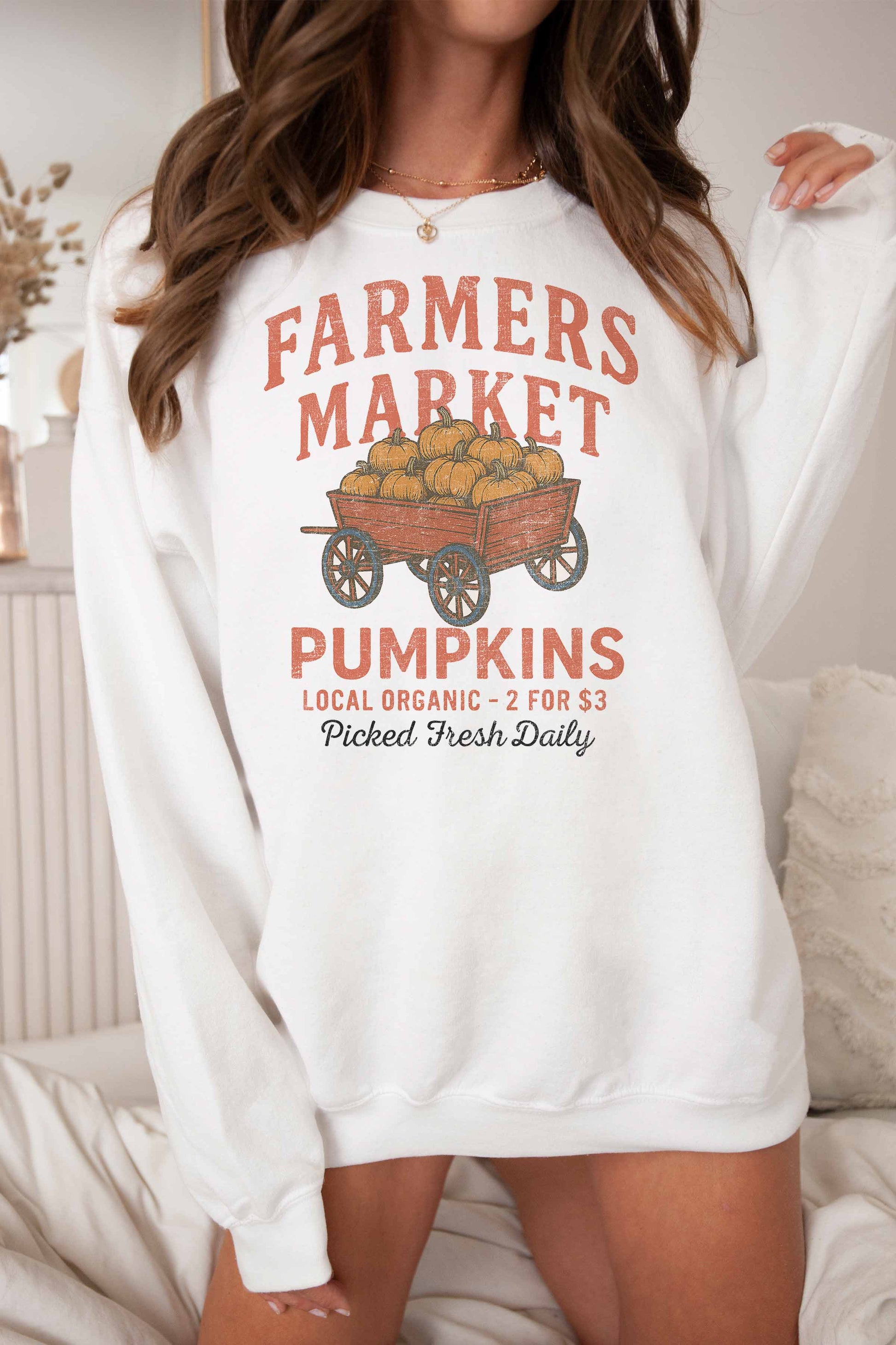 Felpa oversize grafica zucche Farmers Market