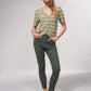 Cardigan a righe in maglia con bottoni dorati